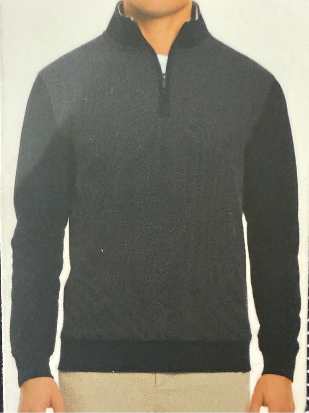 Ted Baker Men's 1/4 Zip Pullover Sweater Textured Navy Blue L NWT